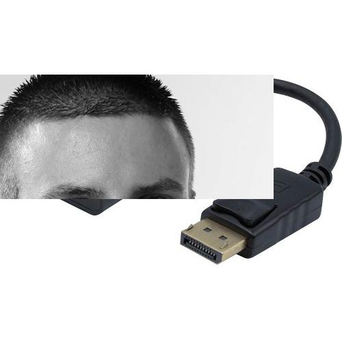 Exertis Connect DisplayPort 1.2 zu VGA Adapter, DisplayPort St. / VGA Bu., aktiv, schwarz, 0,15 cm (VGA, 15 cm), Adattatore dati + video, Nero