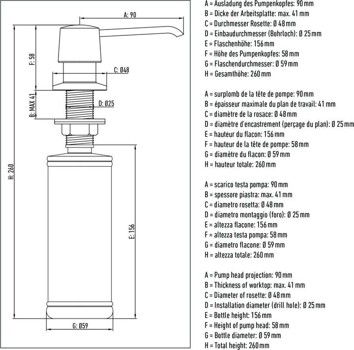 Produktbild Diaqua Einbauseifenspender