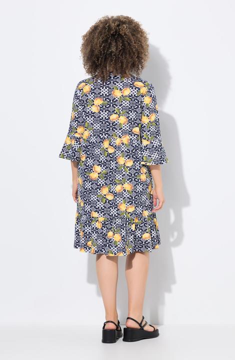 Image du produit Ulla Popken Robe en jersey, col tunisien et manches 3/4, coupe évasée (54)