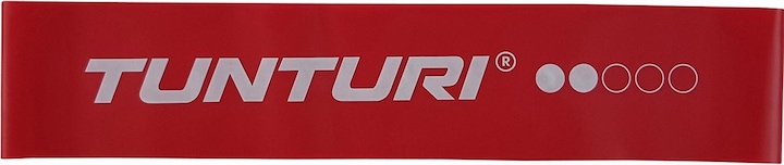 Produktbild Tunturi Mini Resistance Band Set 5 Stück - 5 Gummi Gymnastikbänder mit Netztasche (0.50 m, Extra Leicht, Leicht, Mittel, Stark, Extra Stark)