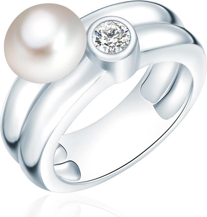 Produktbild Valero Pearls Damen Sterling Silber Zirkonia Süsswasser-Zuchtperle silber - 2218 (60, 925 Silber)