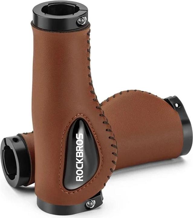 Rockbros 40720001002 leren fietsgrepen - bruin