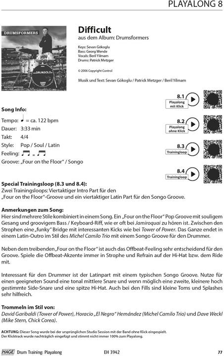 Produktbild Drum Training Playalong + MP3-CD (Deutsch, Patrick Metzger, 2014)