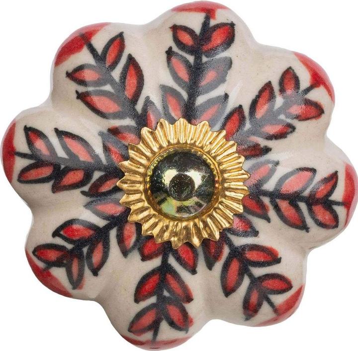 Produktbild Tranquillo Möbelgriff handgemacht, Ø 4.5 cm, Weiss/Gold