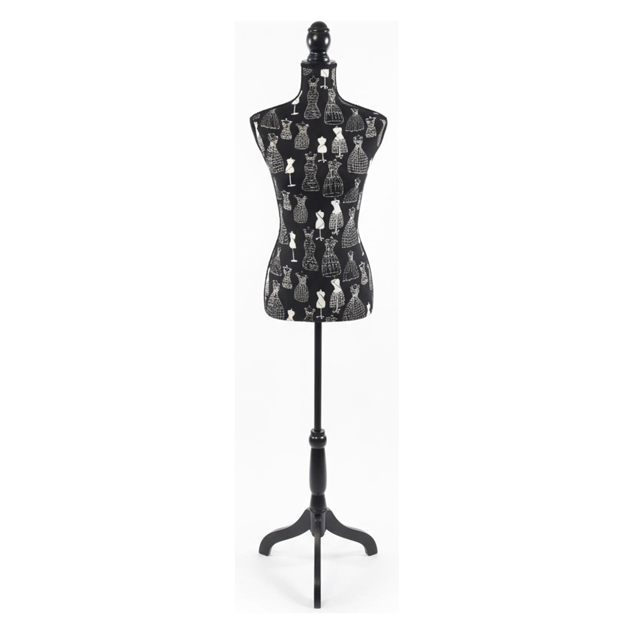 Relaxdays Schneiderpuppe, Accessoires Voor Naaien, Zwart