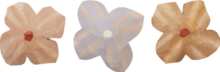 Produktbild Ferm Living Poesie Hand-carved Magnets - Set of 3 - Multi (3 x)