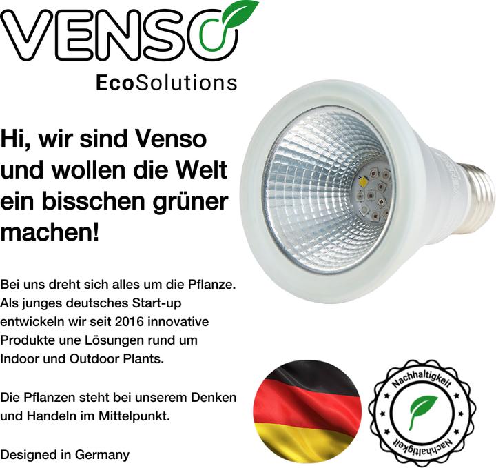 Actual product image Venso EcoSolutions E27 "Cultura" plant lamp 7W 60 °, improved photosynthesis and higher chlorophyll (LED, 240 V)