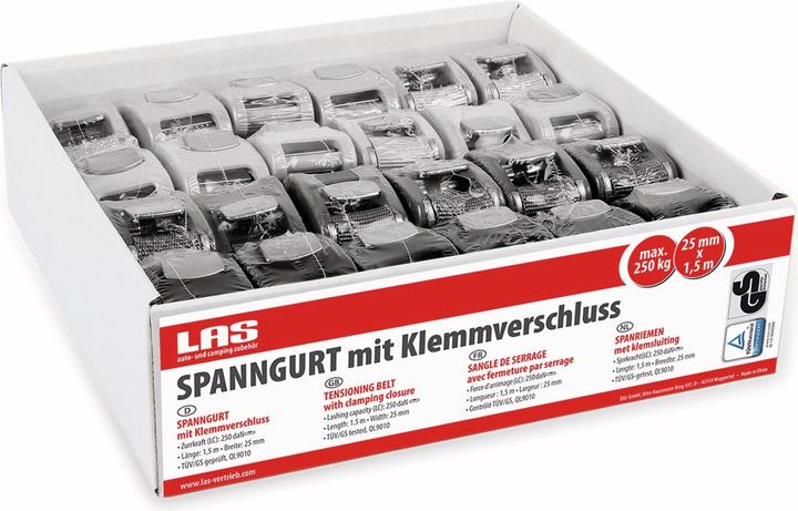 Actual product image LAS Tensioning strap 10339, 1.5 m, with clamp fastener