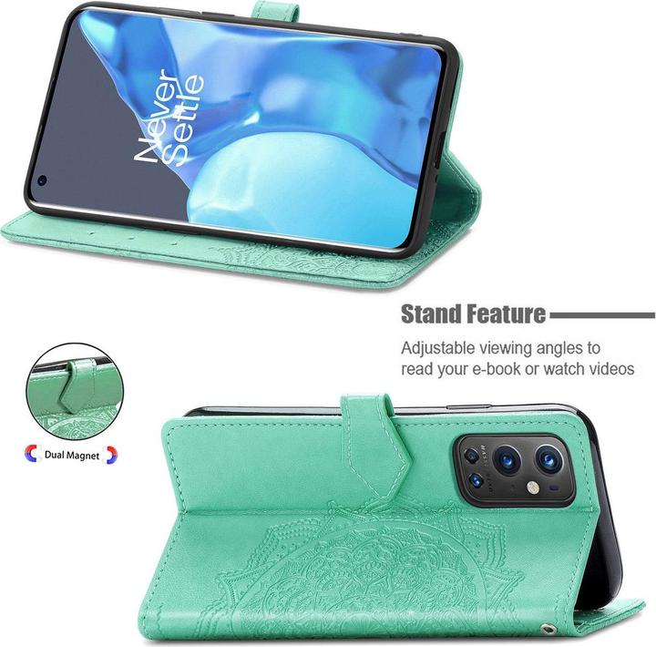 Produktbild König Design Hülle Handy Schutz für OnePlus 9 Pro Case Flip Cover Tasche Etuis Bumper Grün (Realme 9 Pro+)
