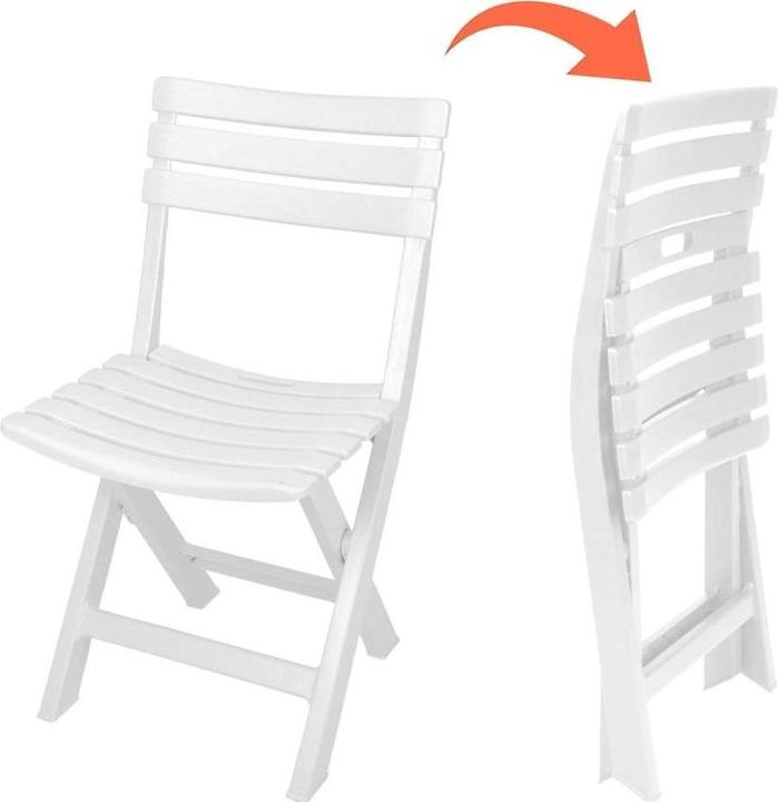 Produktbild ProGarden Zestaw 4 Krzeseł Cateringowych Plastikowy Skladancyh Komodo Biały