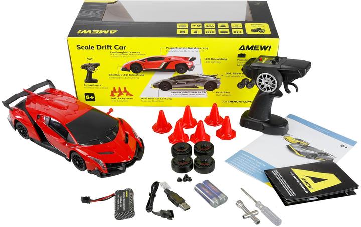 Produktbild Amewi RC Drift Lizenz Lamborghini Veneno rot (RTR Ready-to-Run)