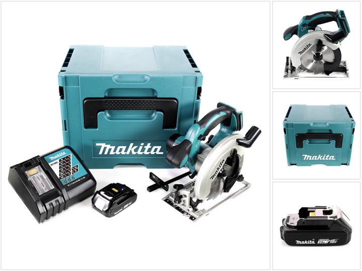 Produktbild Makita DSS 611 RA1J Akku Handkreissäge 18 V 165 mm + 1x Akku 2,0 Ah + Ladegerät + Makpac
