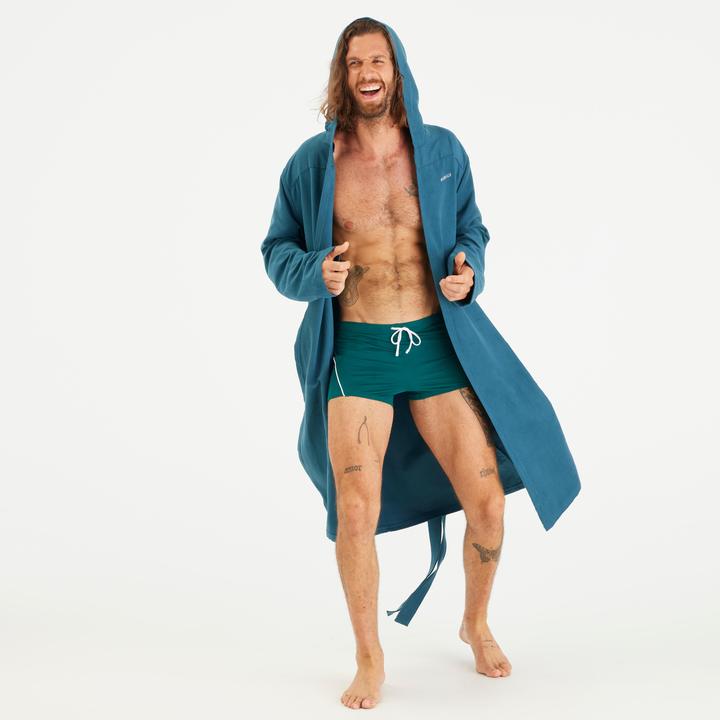 Image du produit Nabaiji Hommes microfibre compact hooded bathrobe in duck blue (XL)