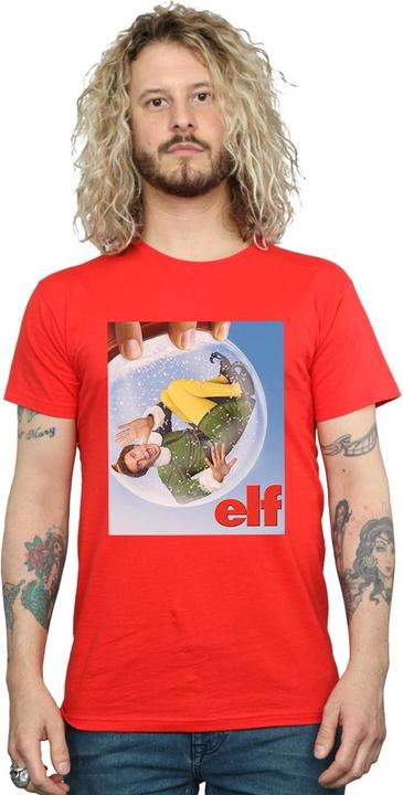 Actual product image Elf Mens Snow Globe Poster T-Shirt (5XL)