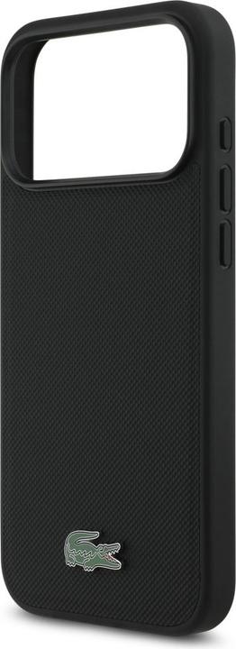 Actual product image Lacoste - Hardcase Petit Pique Lacquer Logo MagSafe (LCHMP17XPLAK) - iPhone 17 Pro Max - Black (Apple iPhone 17 Pro Max)