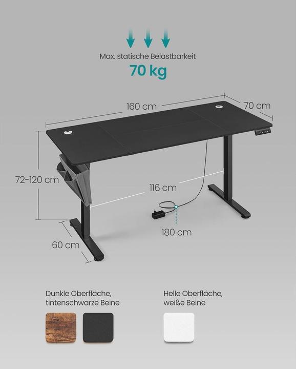 Image du produit Songmics Table haute (160 x 70 x 120 cm)