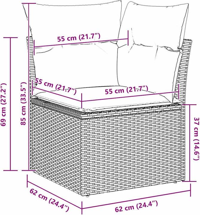 Actual product image vidaXL Garden sofa set