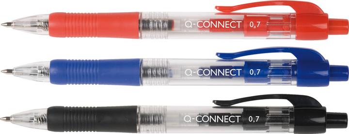 Produktbild Q-Connect Kugelschreiber mit Druckmechanik (Rot, 10x)