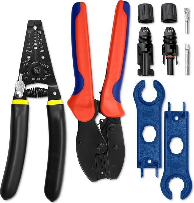Actual product image Qoltec Zestaw narzędzi solarnych kompatybilnych ze złączami | Zaciskarka + Szczypce do (Solar connector)