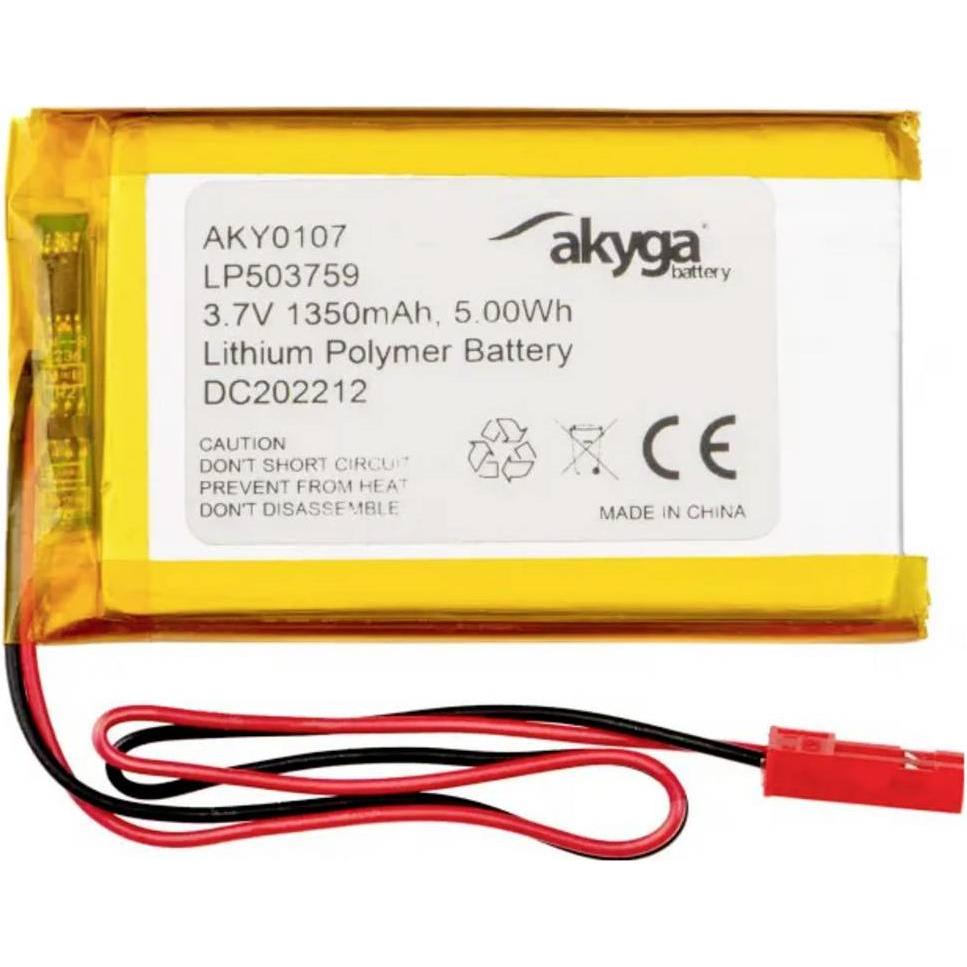 Akyga LP503759 Akkupack x Spezial-Akku LiPo 3.7 V 1350 mAh (3.70 V, 1350 mAh)
