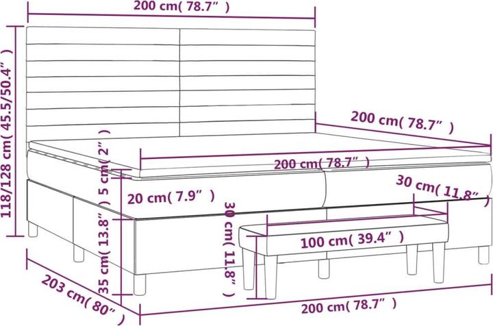 Immagine prodotto vidaXL Boxspringbett (200 x 200 cm)