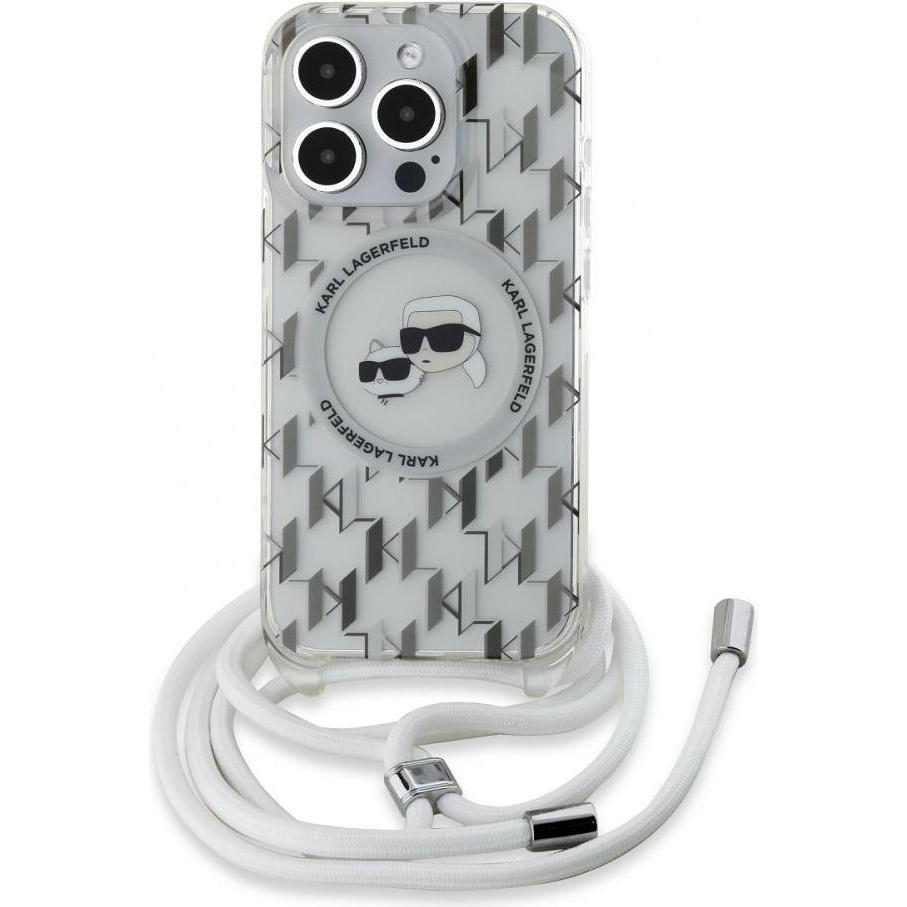 Karl Lagerfeld KLHMP15LHCKCKLCT iPhone 15 Pro 6.1" transparent hardcase IML Crossbody Monogram Karl (Apple iPhone 15 Pro...