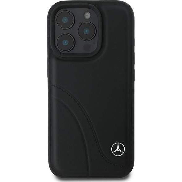 Thumbnail - Mercedes MEHCP16X23RBCSK iPhone 16 Pro Max 6.9" czarny/black hardcase MB Curved Stitches Leather (Apple iPhone 16 Pro Ma...