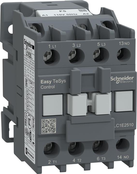 Produktbild Schneider Easy TeSys Leistungsschütz 3P 25A 1NO 110V AC 50HZ LC1E2510F5
