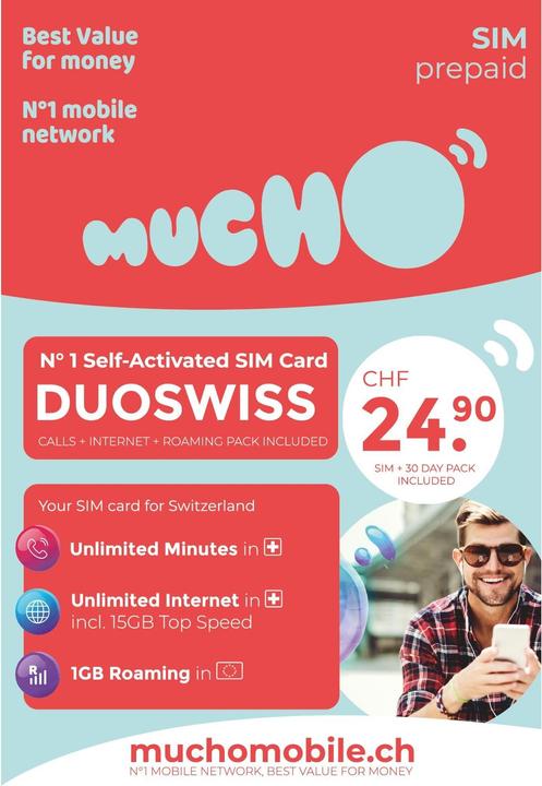 Produktbild BeeOne SIM-Karte MUCHO Mobile Pack DUOSWISS