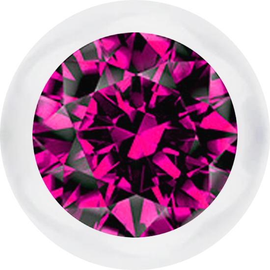 Image du produit Star Piercing Boule transparente avec cristal fuchsia (Matières plastiques, sans laiton)