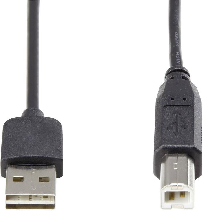 Immagine prodotto Renkforce Cavo di connessione USB 2 A/B da 1,8 m con spina reversibile: non inserire mai più il cavo nel modo (1.80 m, USB 2.0, 2.50 W)