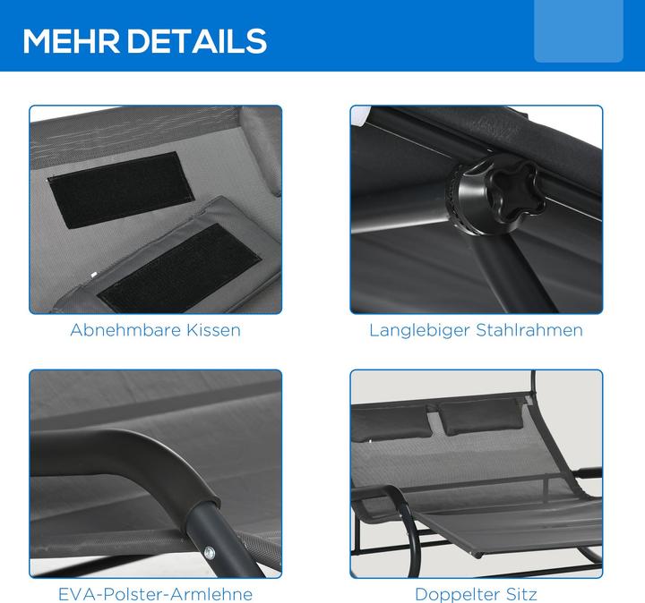 Produktbild Outsunny Doppel-Sonnenliege (200 cm)