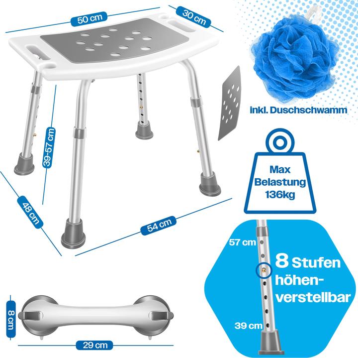 Actual product image Kesser Duschhocker mit Haltegriff (136 kg)