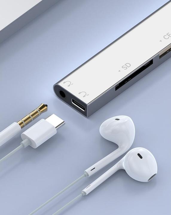 Image du produit PowerGuard All-for-All USB-C, UBS-A & Lightning Audio & Photo Camera Cardreader (Lightning, USB-A, USB-C, Jack 3.5mm, USB-A)