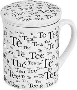 Produktbild G. Wurm Teebecher Tee mit Deckel und Metallsieb sortiert 300 ml 10,3cm weiss (300 ml, 1 x)