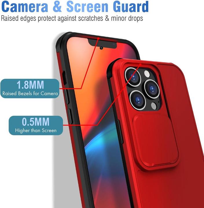 Actual product image König Design Case Mobile Protection for Apple iPhone 13 Pro Max Case Cover Case Bumper Red (Apple iPhone 13 Pro Max)