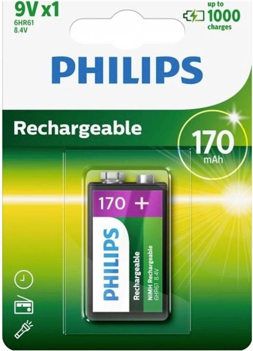 Actual product image ProPlus Philips battery 9V 170 mAh in blister (1 pcs., 9V Block, 170 mAh)