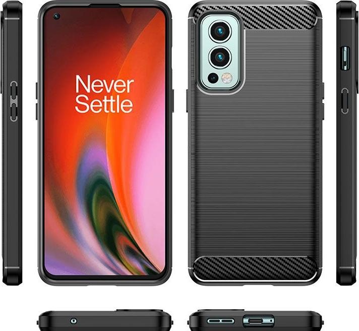 Immagine prodotto Hurtel Cover flessibile Carbon Case per OnePlus Nord 2 5G nera (OnePlus Nord 2 5G)