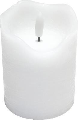 Bekos LED-Echtwachskerze "3D-Flamme" mit Timer weiss S