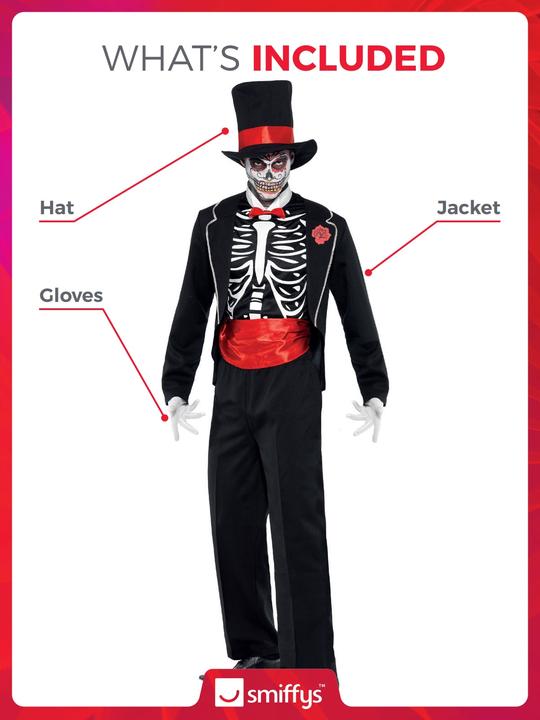 Image du produit Smiffys Costume de squelette du jour des morts (M)