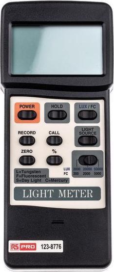Actual product image RS PRO Lux meter with light type selection