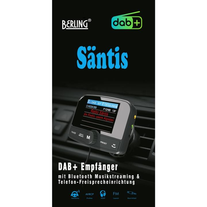 Image du produit Berling "Säntis" DAB+ Autoradio-Adapter, Freisprecheinrichtung, Musikstreaming