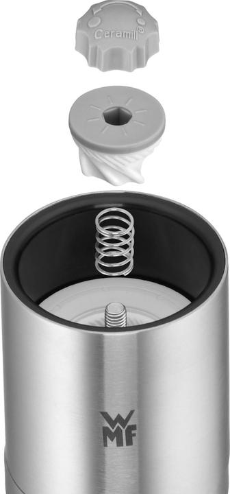 Productafbeelding WMF Zoutmolen Pepermolen 18cm Keramische Molen Glazen Container Roestvrij Staal (Peper)