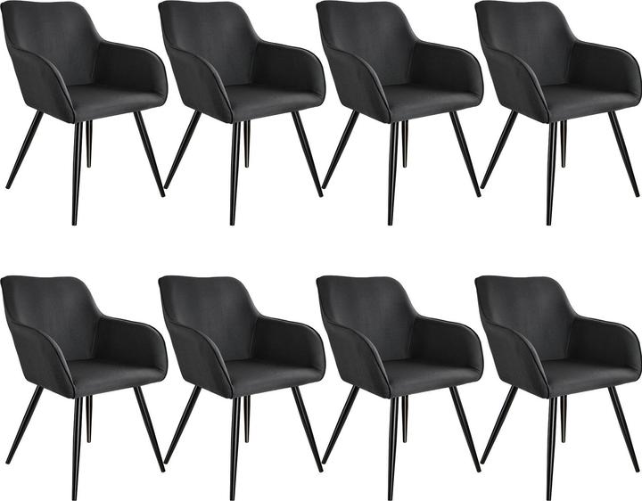Actual product image tectake Set of 8ChairMarilynLinen look
