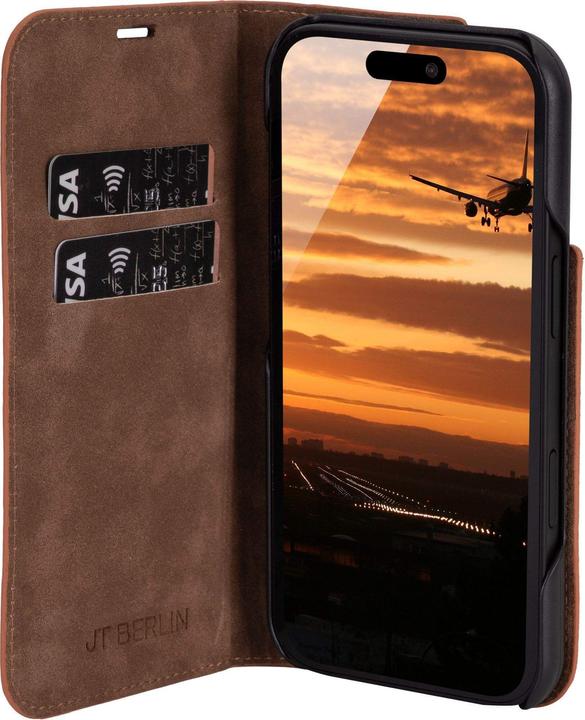 Actual product image JT Berlin Genuine leather BookCase Tegel for Apple iPhone 17 cognac (Apple iPhone 17)