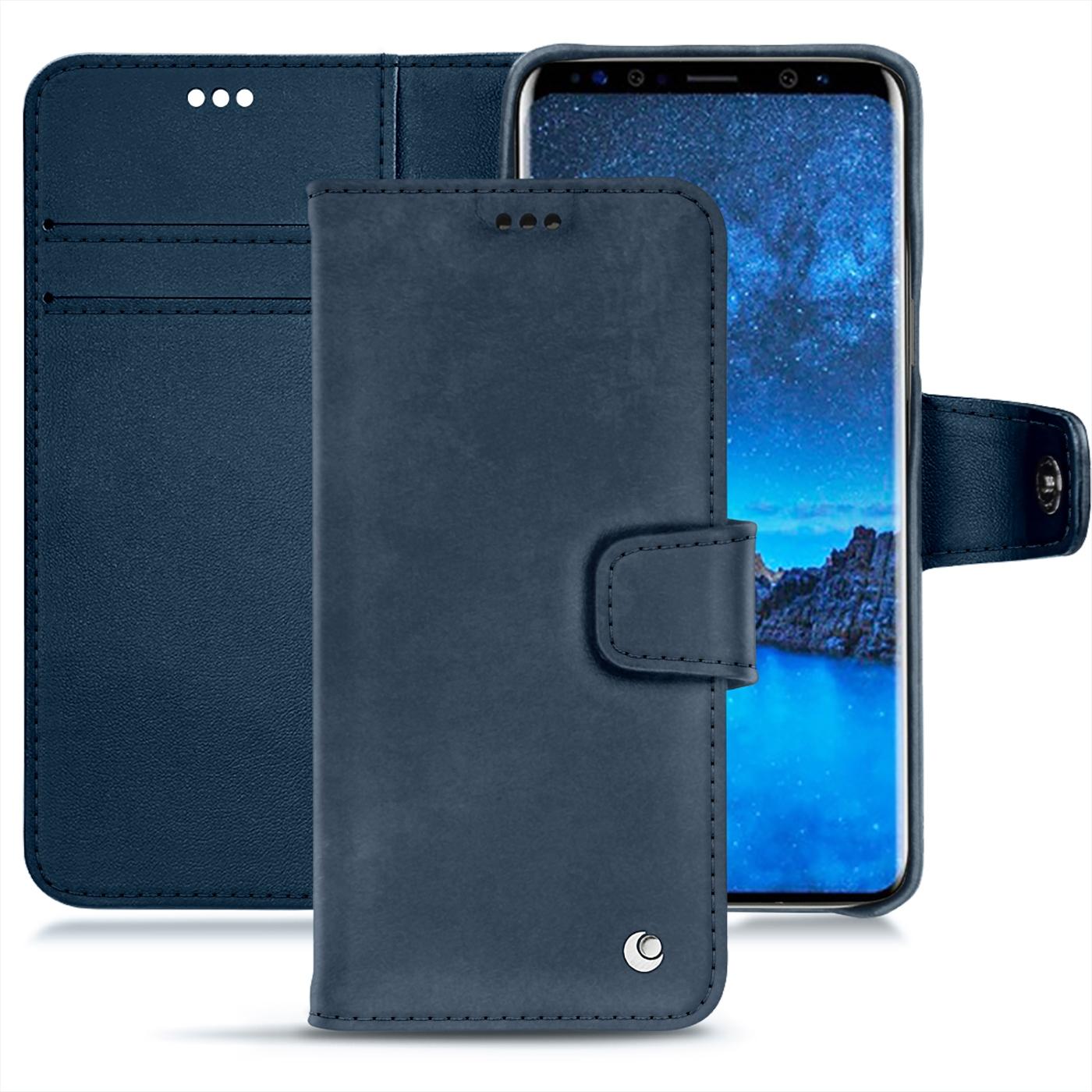 Thumbnail - Noreve Lederschutzhülle Wallet (Samsung Galaxy S9+), Smartphone Hülle, Blau