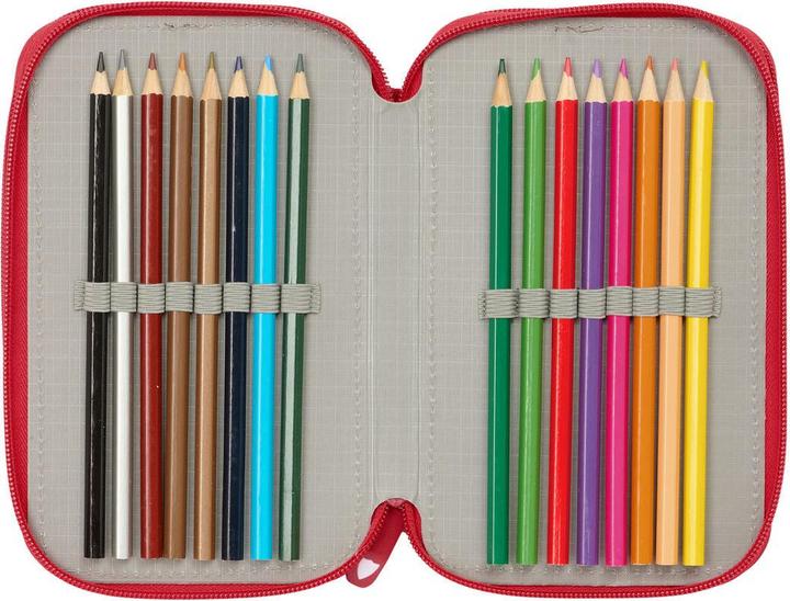 Actual product image Sevilla Fútbol Club Dreifaches Federmäppchen Rot 12,5 x 19,5 x 5,5 cm 37 Stücke