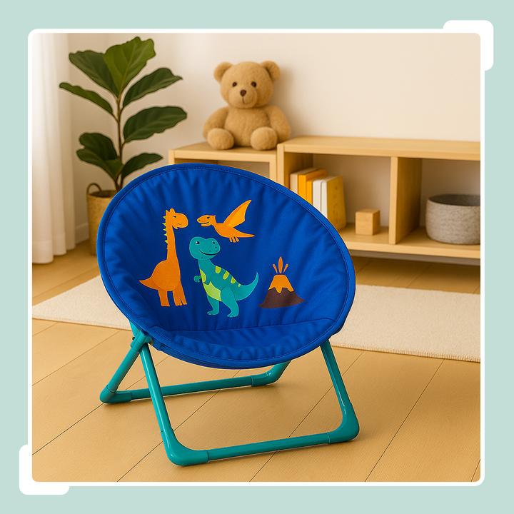 Actual product image Relaxdays Foldable Kids Moon Chair, Camping Seat (Child armchair)
