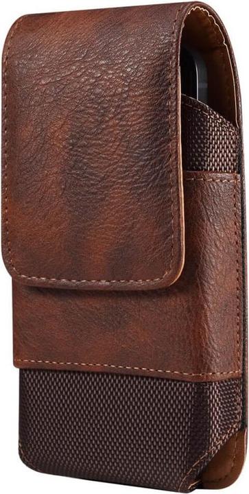 Actual product image Cover-Discount Nylon - Leather Belt Bag with Card Pocket brown / L