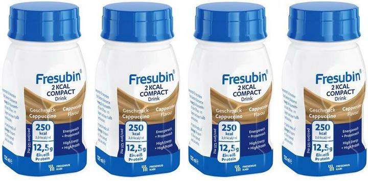 Produktbild Fresubin 2 kcal Drink Compact Cappuccino, 4x 125 ml (4 Stück, Flüssigkeit, 635 g)